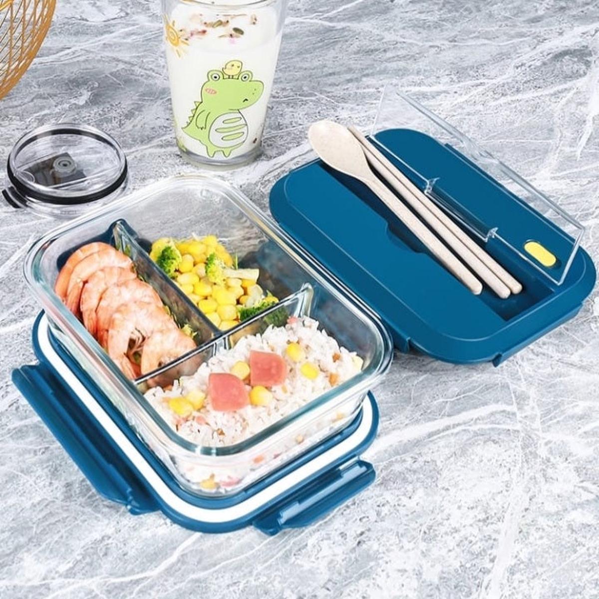 3 Grid Microwave – Safe Glass Lunch Box