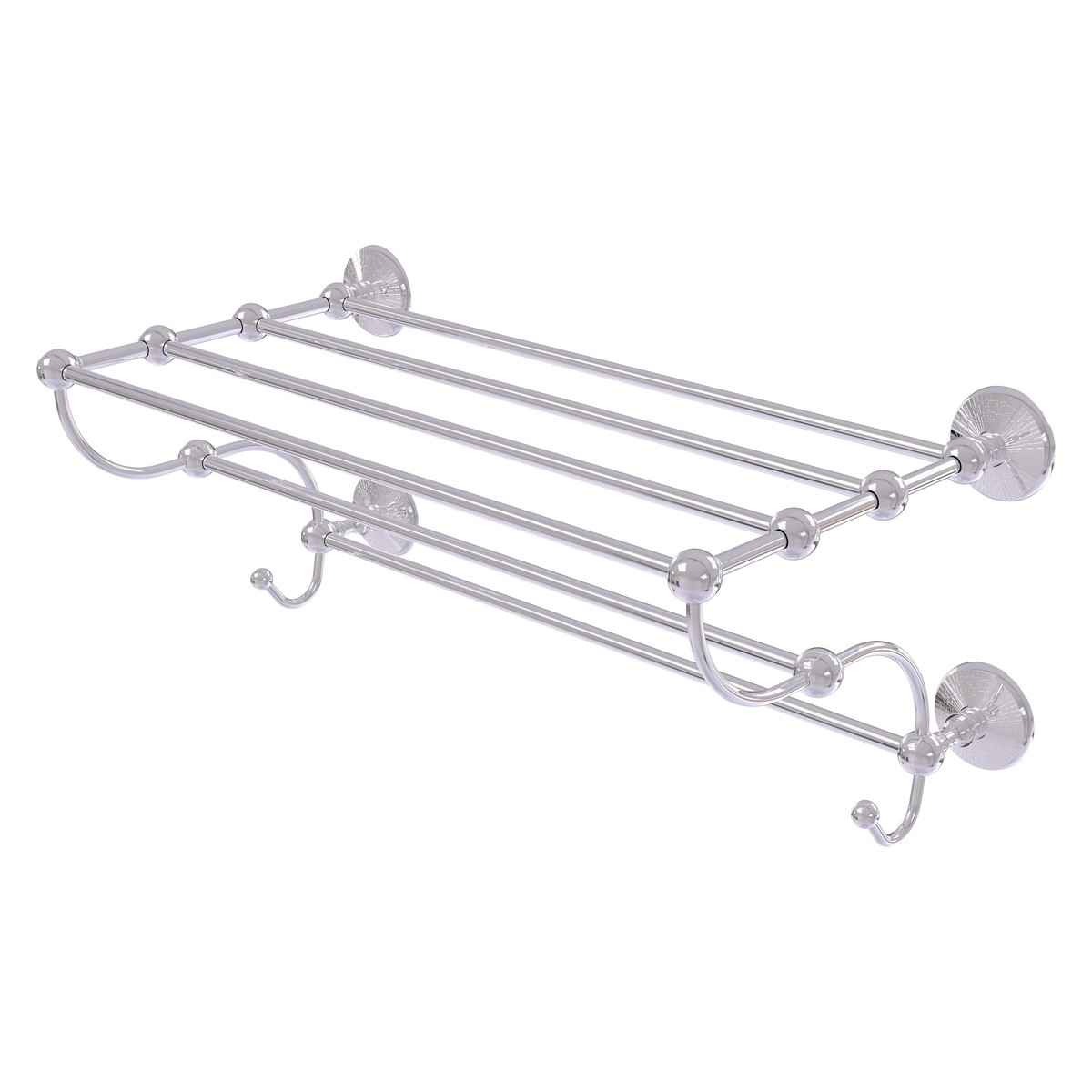 Allied Brass Prestige Monte Carlo Satin Chrome Wall Mount Towel Rack, 24 in