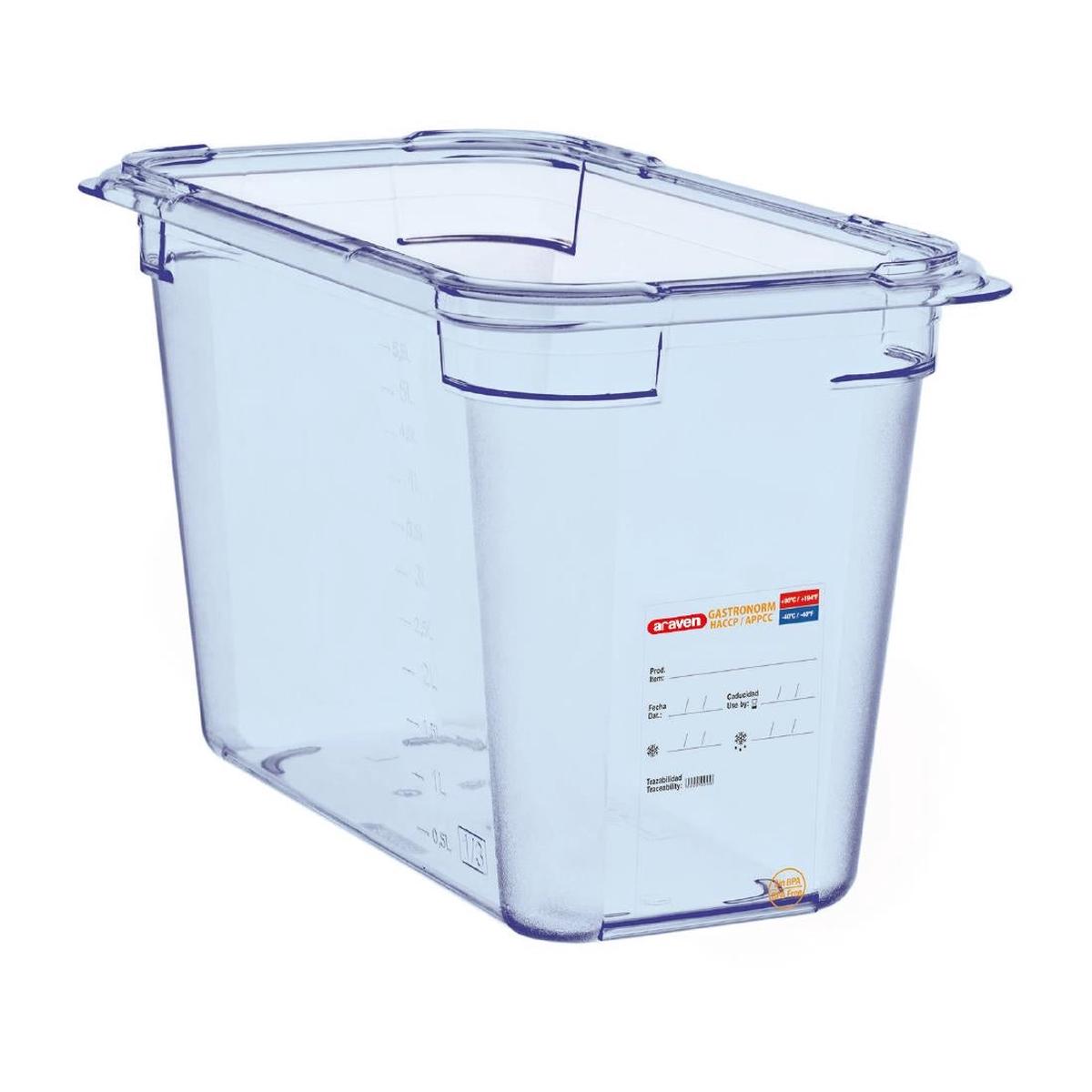 Araven ABS Food Storage Container Blue GN 1/3 200mm – GP581