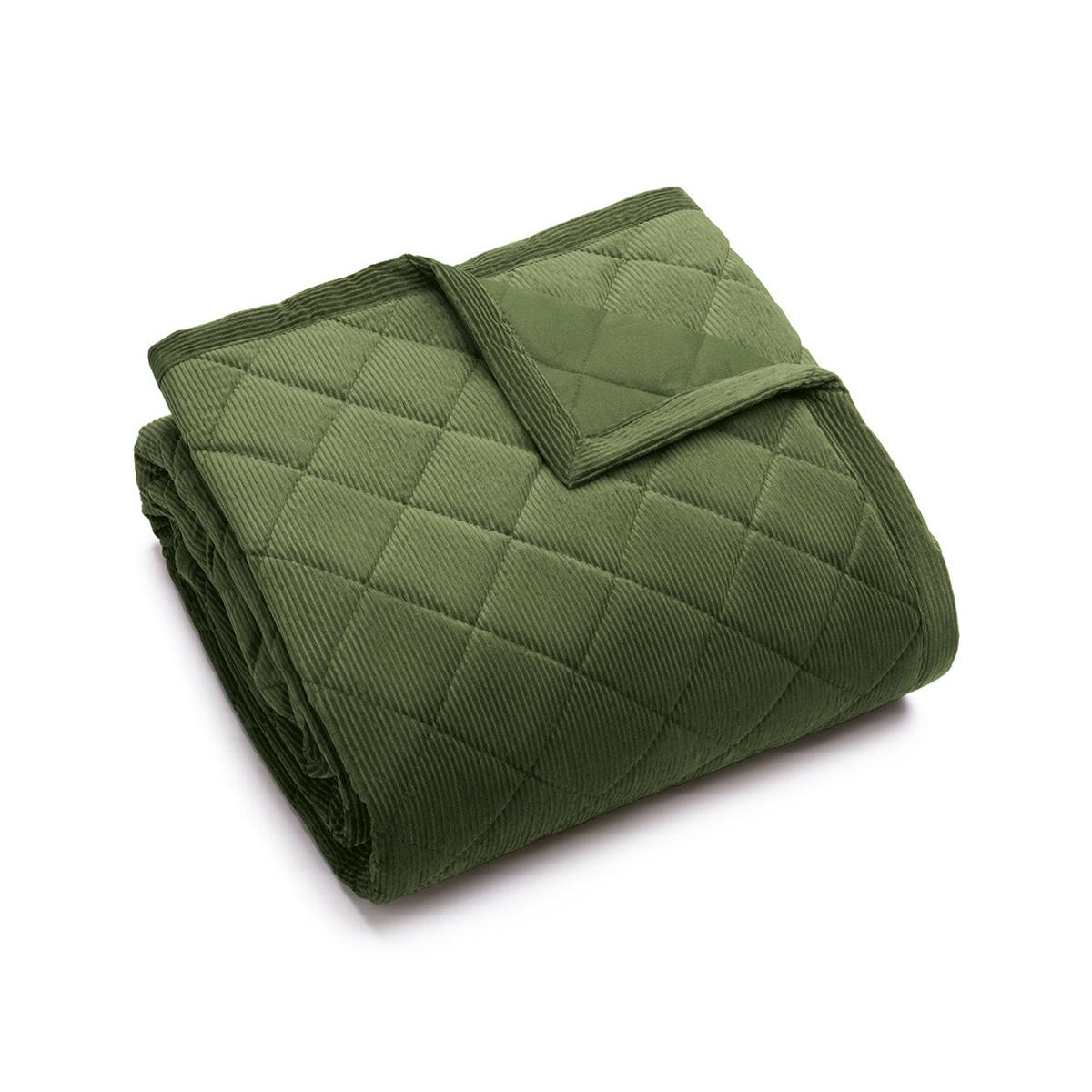 Bedspread corduroy – Green – 120 x 180 cm