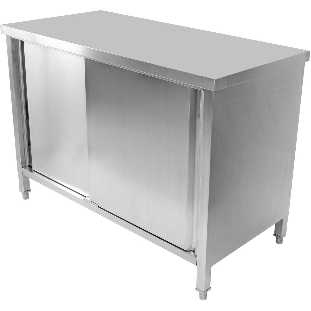 Commercial Worktop Floor Cupboard 2 Sliding Doors Stainless Steel 1200x700x850mm | Scp12070