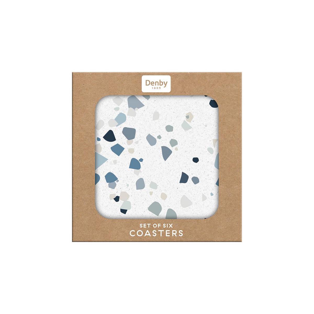 Denby Elements Terrazzo Effect Blue Coasters (Set of 6) – Default Title
