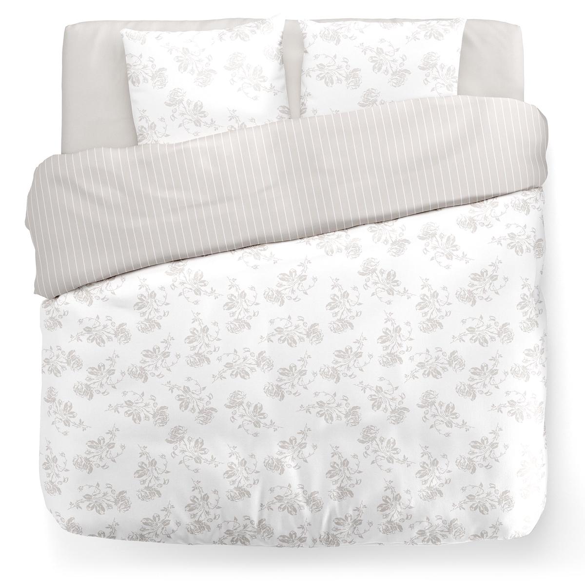 Duvet cover + pillowcase(s) linen – Roses Taupe – 260 x 240 cm + 2 x (63 x 63 cm)