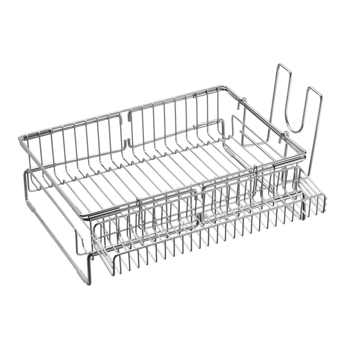 Enzo Expandable Sink Dish Drainer Rack with Lid & Cutting Board Stand