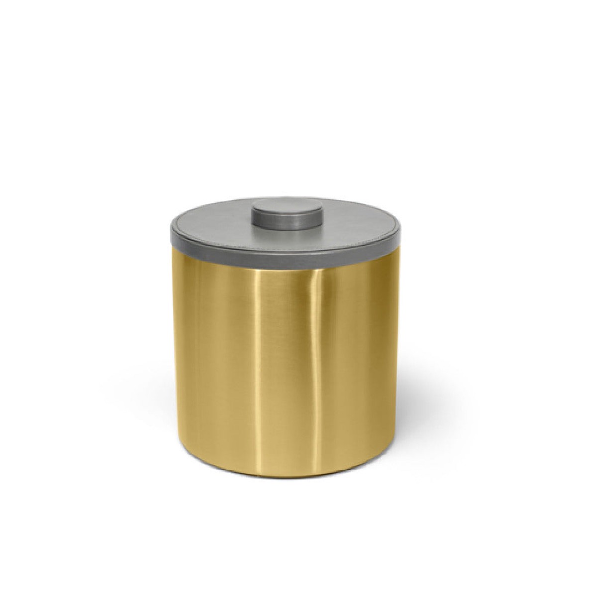 FOH RIB048GOS21 3qt Round Stainless Ice Bucket Matte Brass With London Smoke Lid