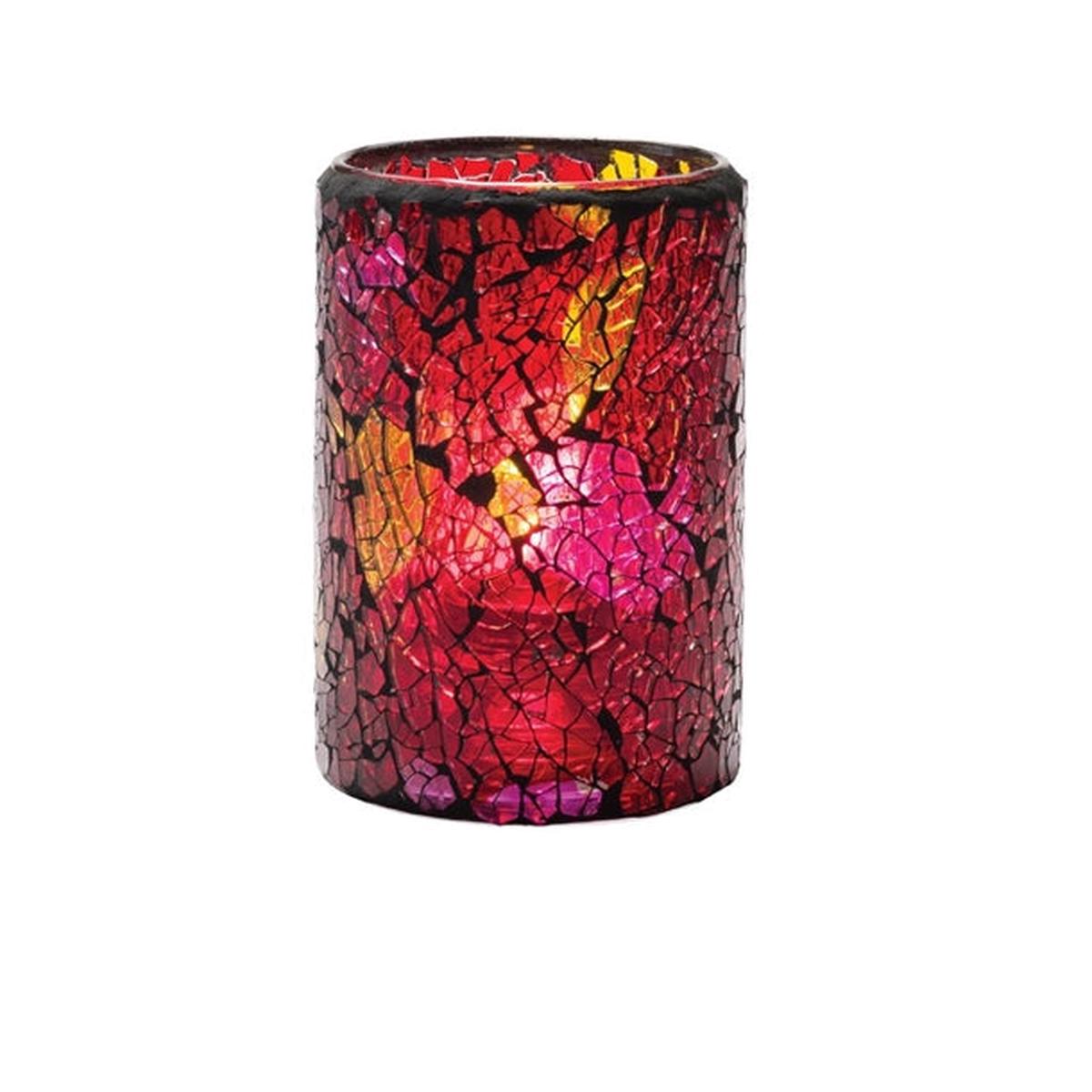 Hollowick Red & Gold Crackle Glass Cylinder Lamp 80mm x 144mm (Pack of 24) – VV4048