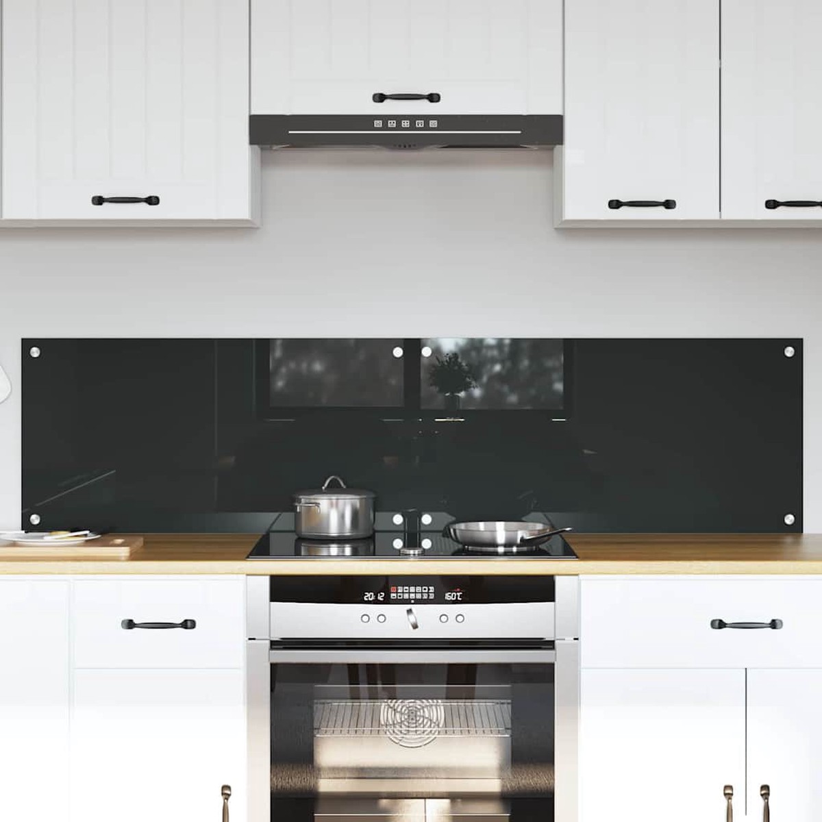Kitchen Backsplash 2 pcs Dark Grey 80 x 40 cm Tempered Glass