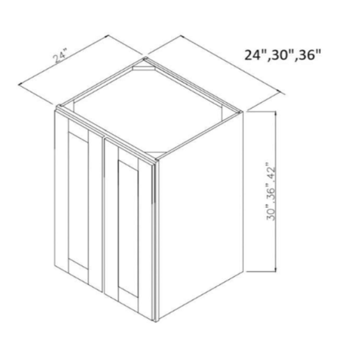 Knotty Hickory Shaker 24″ W x 30″ H Double Door Wall Cabinet