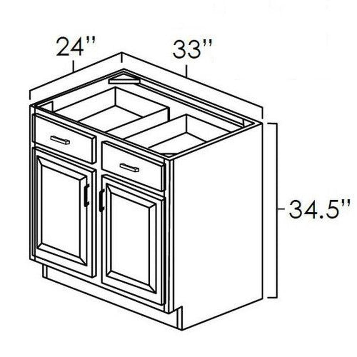 Navy Blue Shaker 33″ Base Cabinet Pre-Assembled