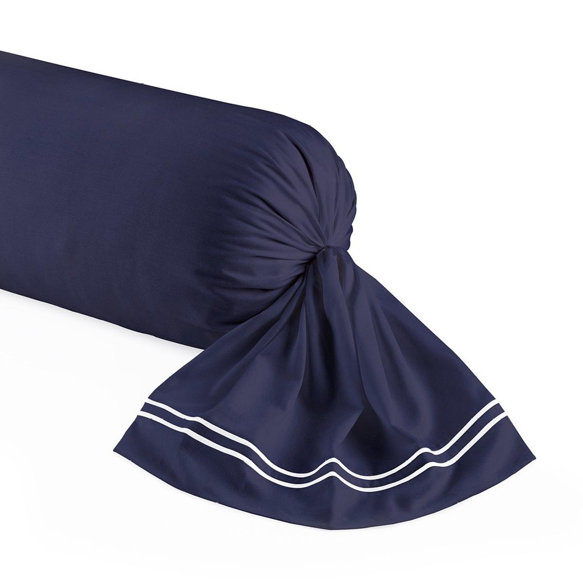 Pillowcase(s) cotton satin – Paris White / Dark blue – 43 x 210 cm