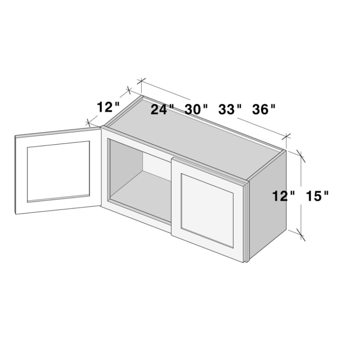 Slim Shaker Onyx Wall Cabinet W24″ X H12″ X D12″