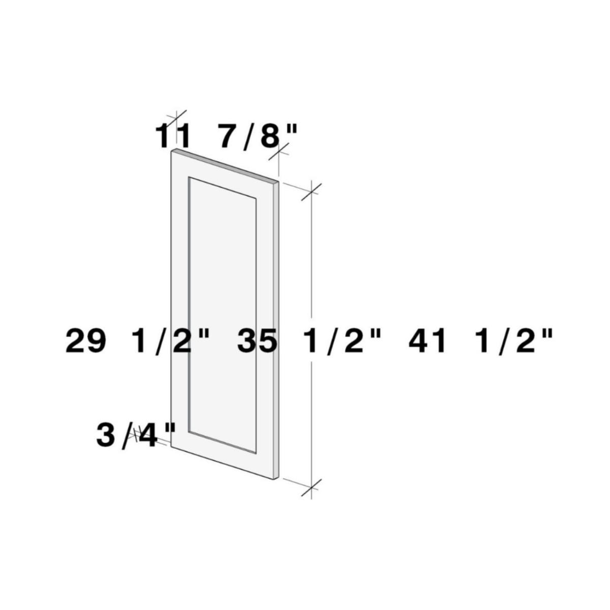 Slim Shaker Onyx Wall Dummy Door W12″ X H36″ X D0.75″