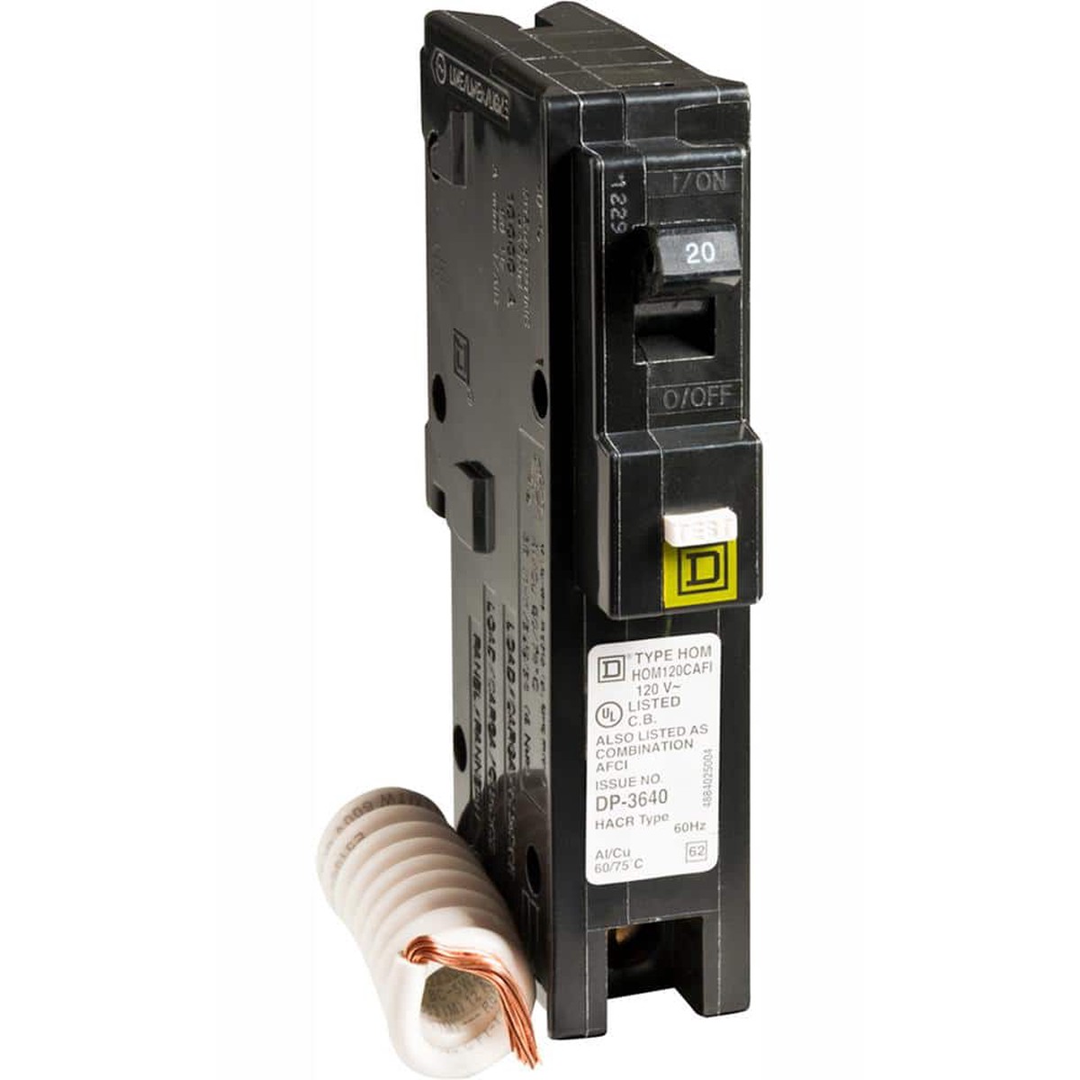 Square D Homeline 20-Amp Single-Pole Combination Arc Fault Circuit Breaker (HOM120CAFIC)