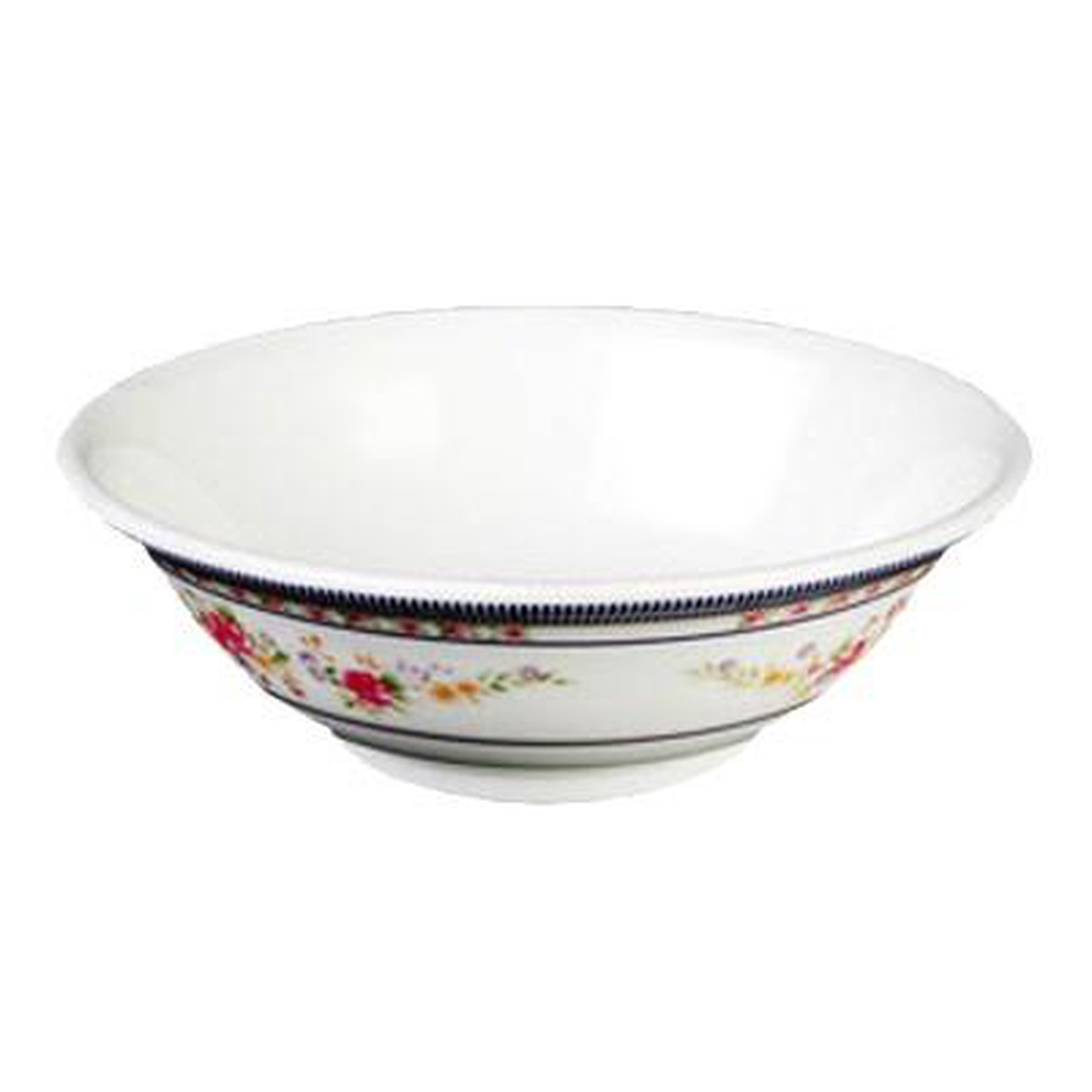 Thunder Group 5075AR Rose Pattern Melamine Rimless Bowl, 52 oz, NSF