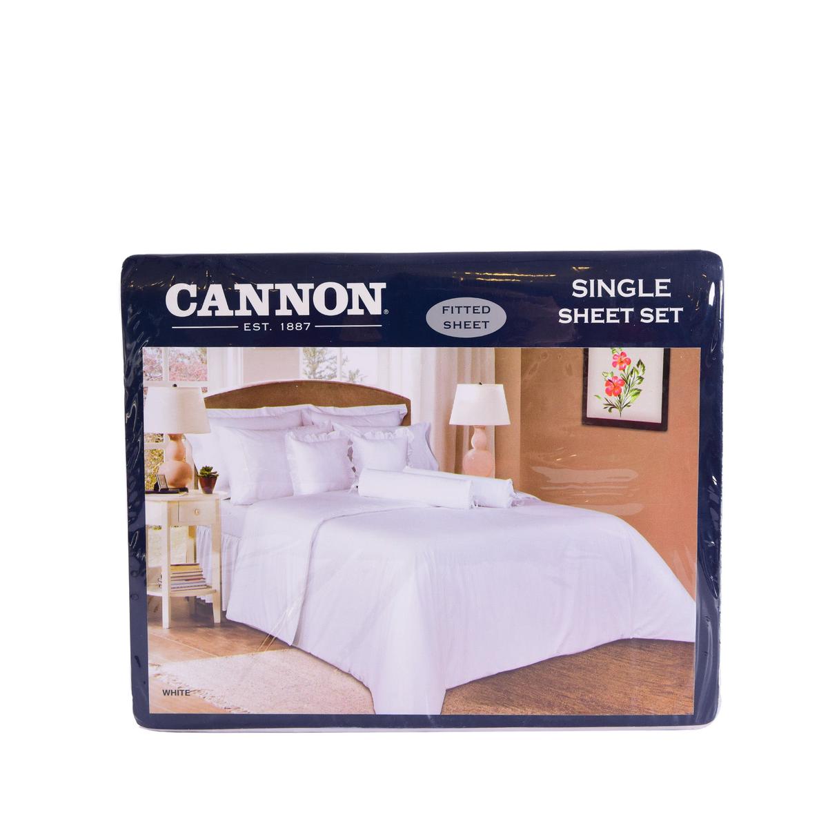 2pcs Fitted striped bedsheet set – White