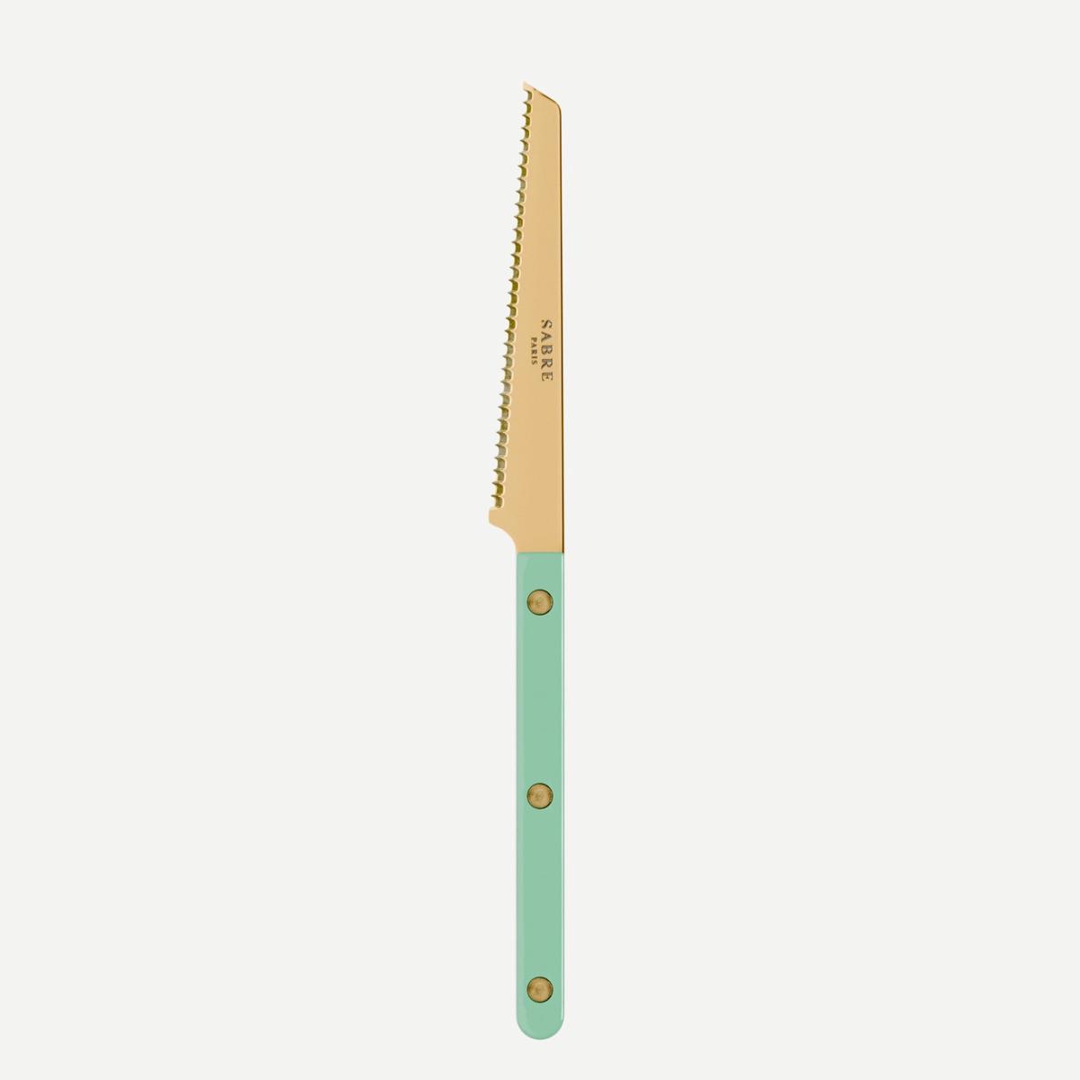 Bistrot Gold color Solid, Pastel green – Tomato knife