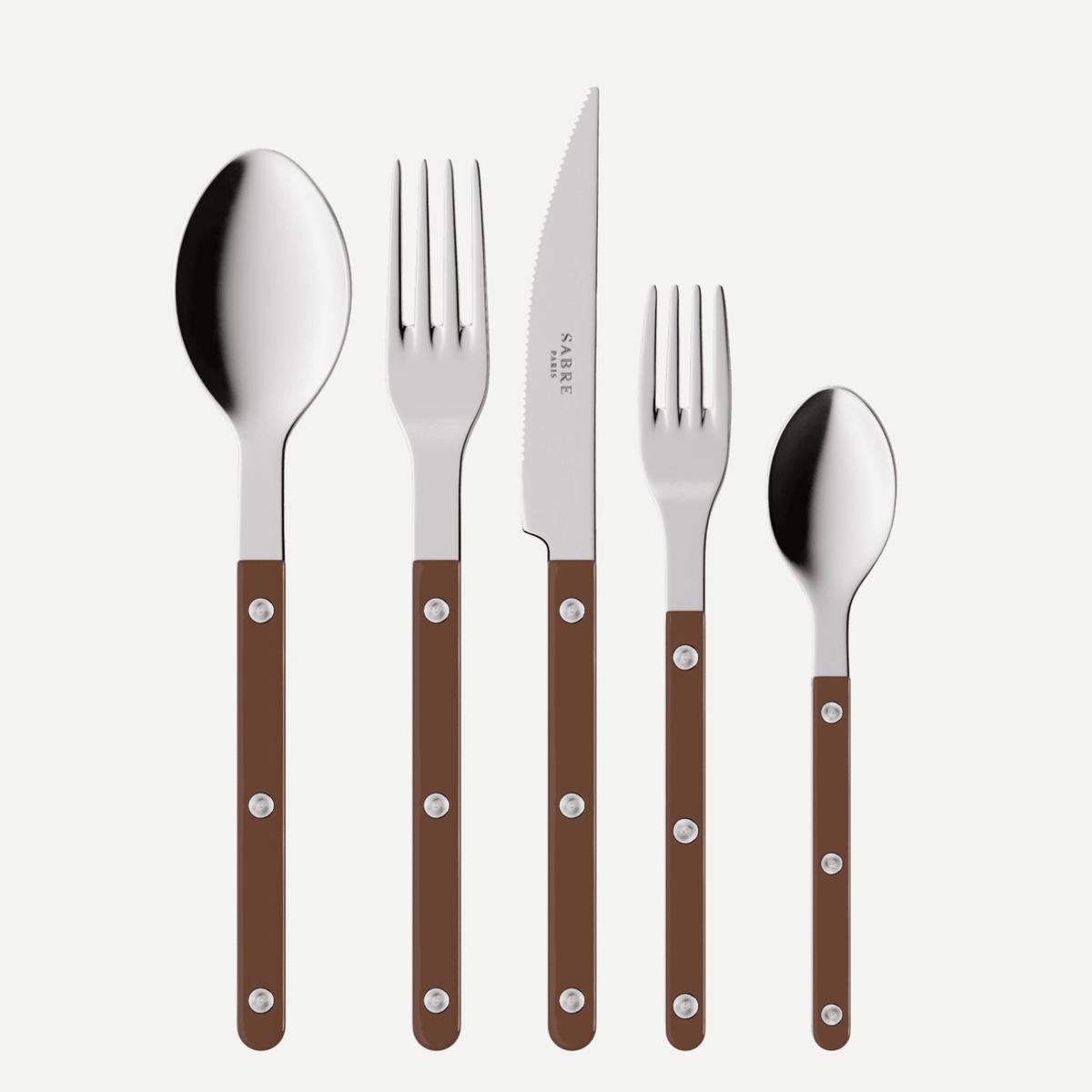 Bistrot Solid, Chocolate – 20 pieces cutlery set