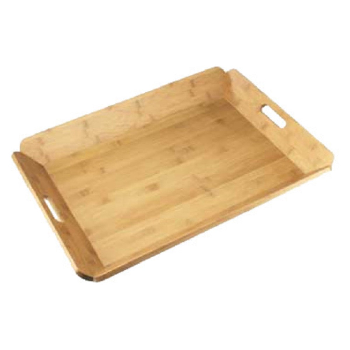 Cal Mil 958-1-60 22 Inch Room Service Tray with Bamboo Finish and Handles