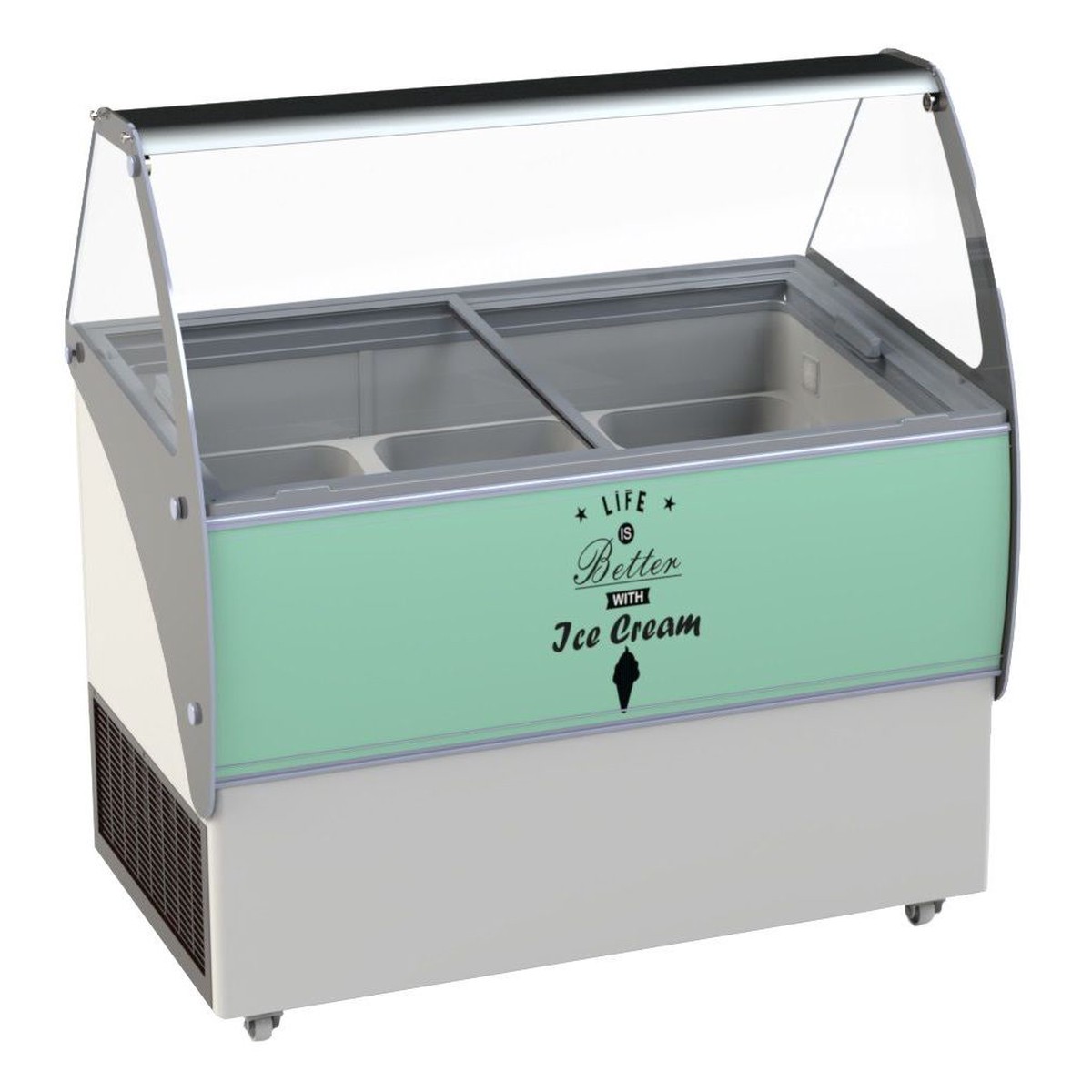 Combisteel – Ice Cream Display Curacao – 10×5 Ltr Capacity – Ventilated Cooling – LED Lighting – Stainless Steel
