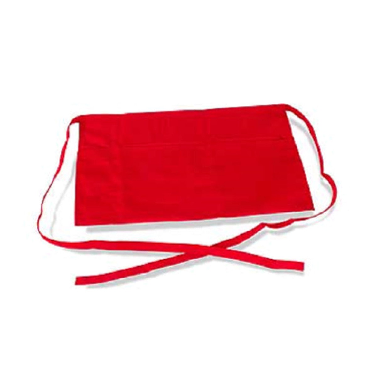 Crestware WR 22 Inch Waist Apron Red Poly Cotton 3 Pocket