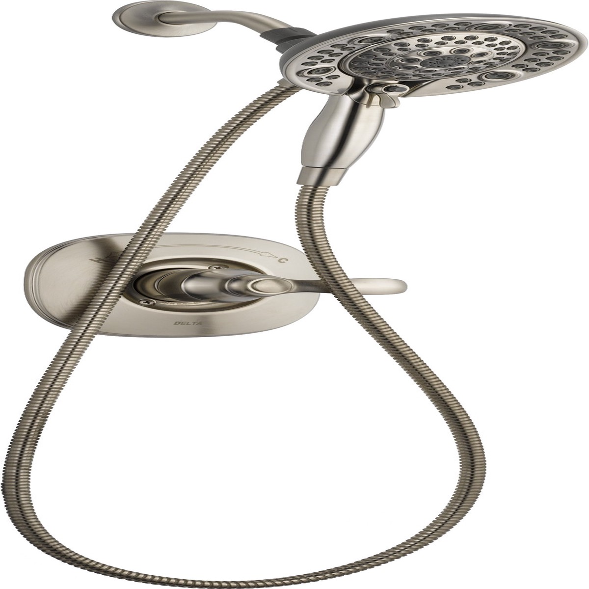 Delta Nura Stainless 1-Handle Shower Faucet with Valve, In2ition Two-in-One, 6.46-in Multi-Function Head