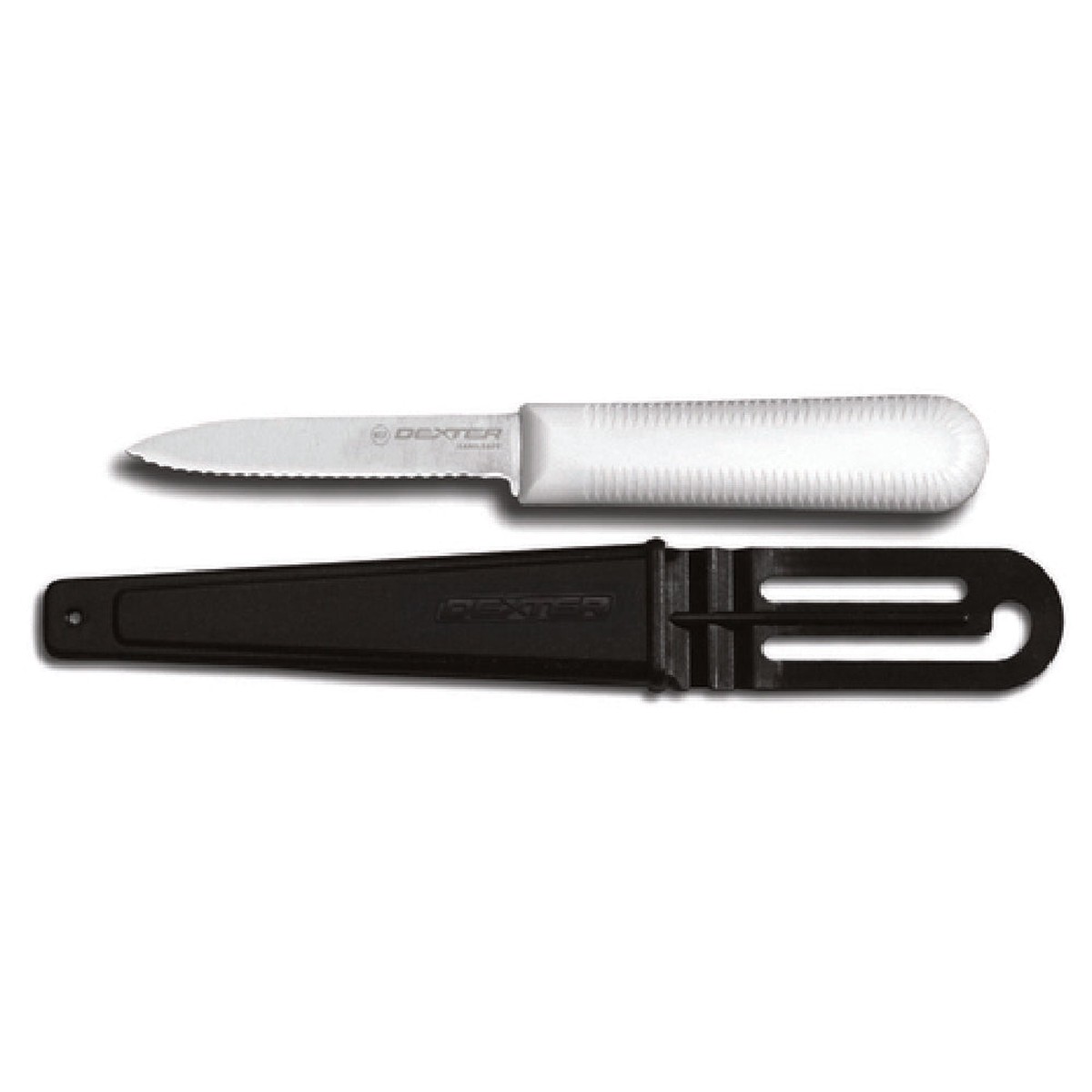 Dexter Russell NTL24 3-1/4 Inch Net Line Knife with black belt sheath high-carbon steel