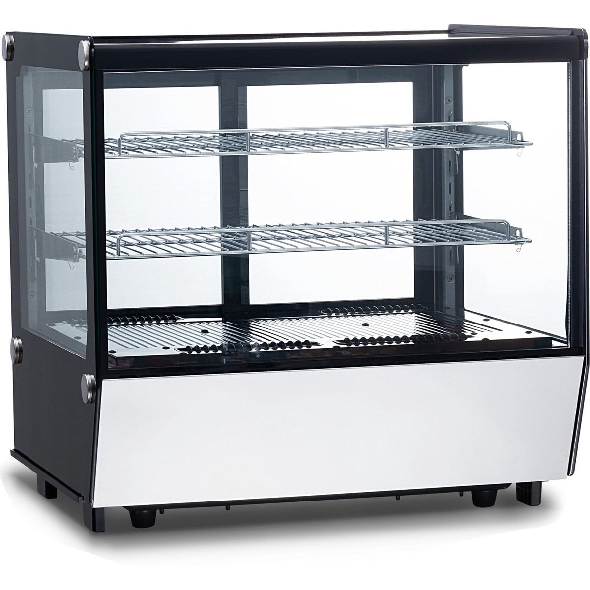 Display Merchandiser Fridge Countertop 160 Litres 2 Shelves Black & Stainless Steel | Ftw160 Z