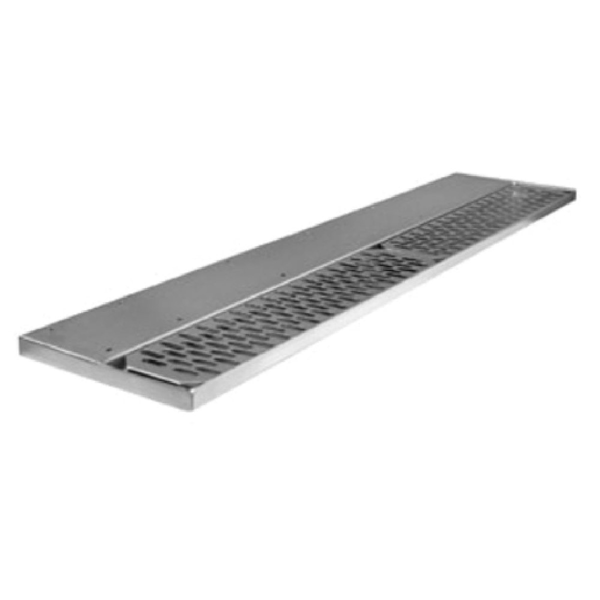 Glastender DR-48R 48 Inch Drink Rail Underbar Mount with Drain Stainless Steel
