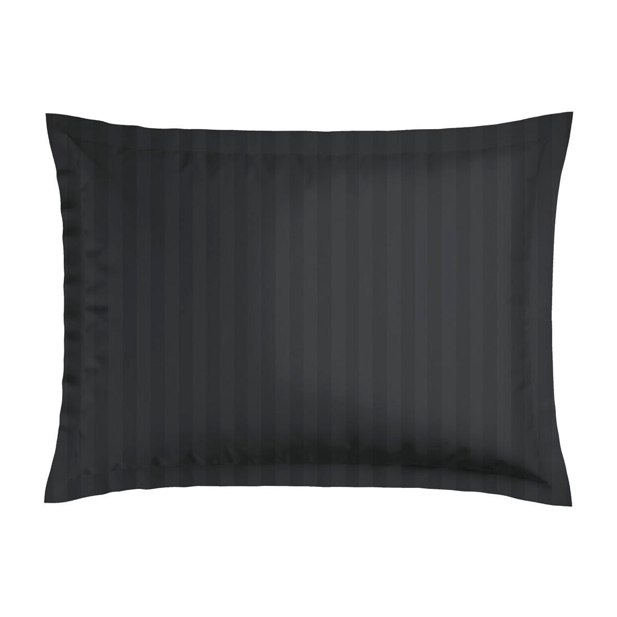 Jacquard woven cotton satin pillowcase(s) – Black – 2 x (50 x 70 cm)