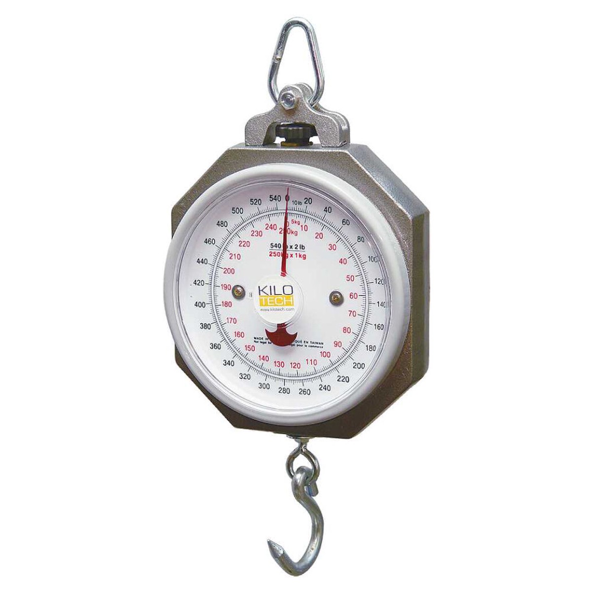 Kilotech 250 Lb / 120 kg Hanging Scale with Large J Hook – KHS-C3120