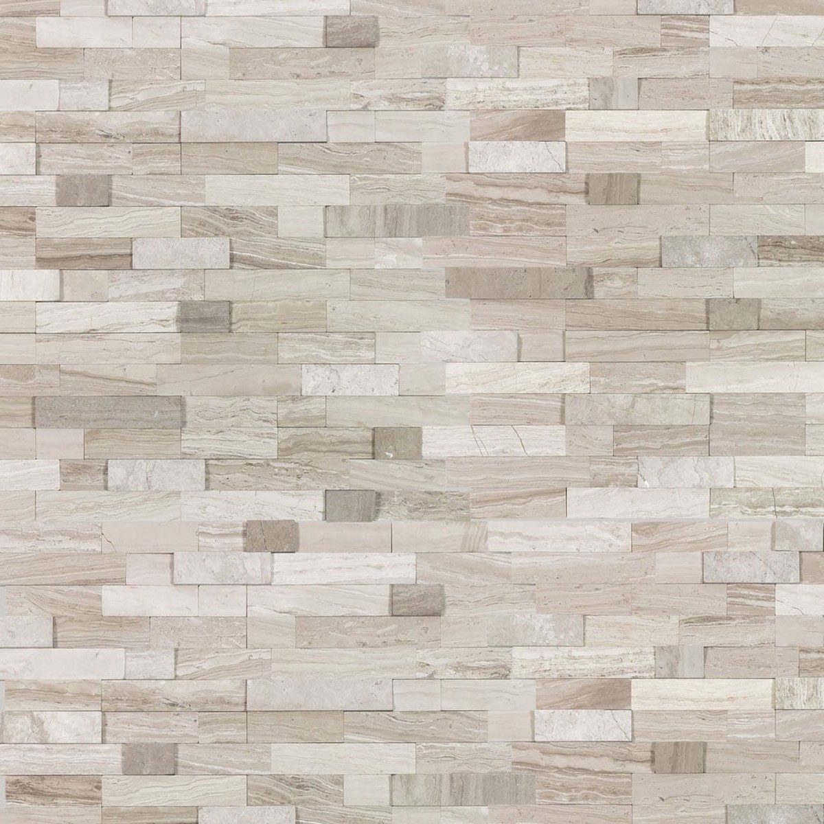 Peel&Stick Mosaics Rustic Dune Beige 12-in x 12-in Multi-finish Natural stone Marble Linear Peel and stick Mosaic Wall Tile