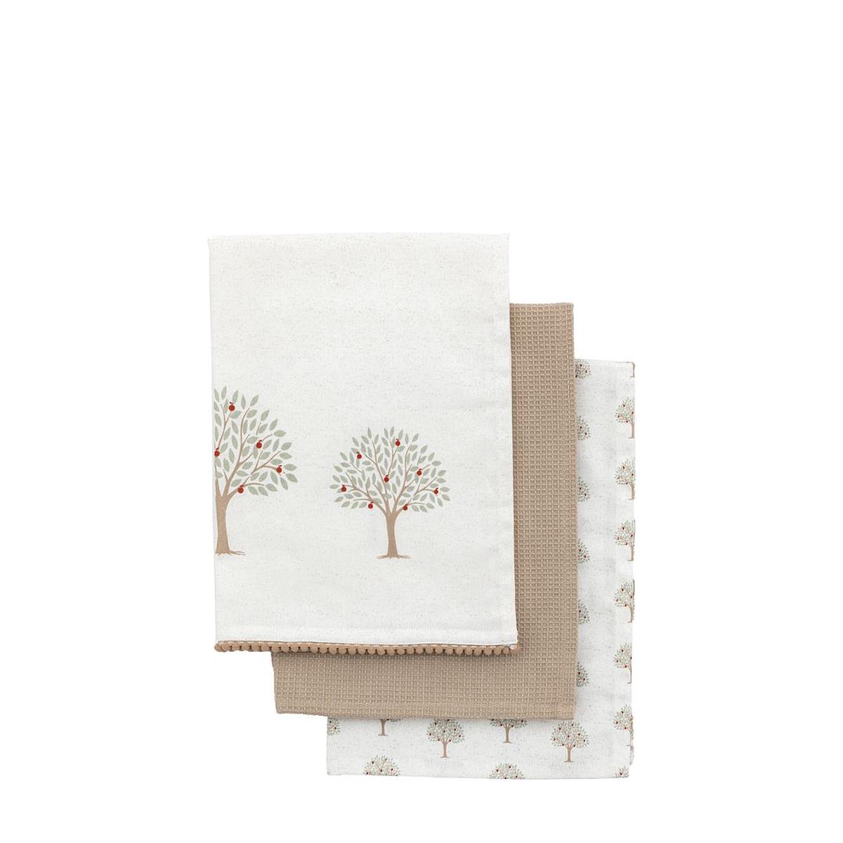 Rustic Tree Teatowel 3pk