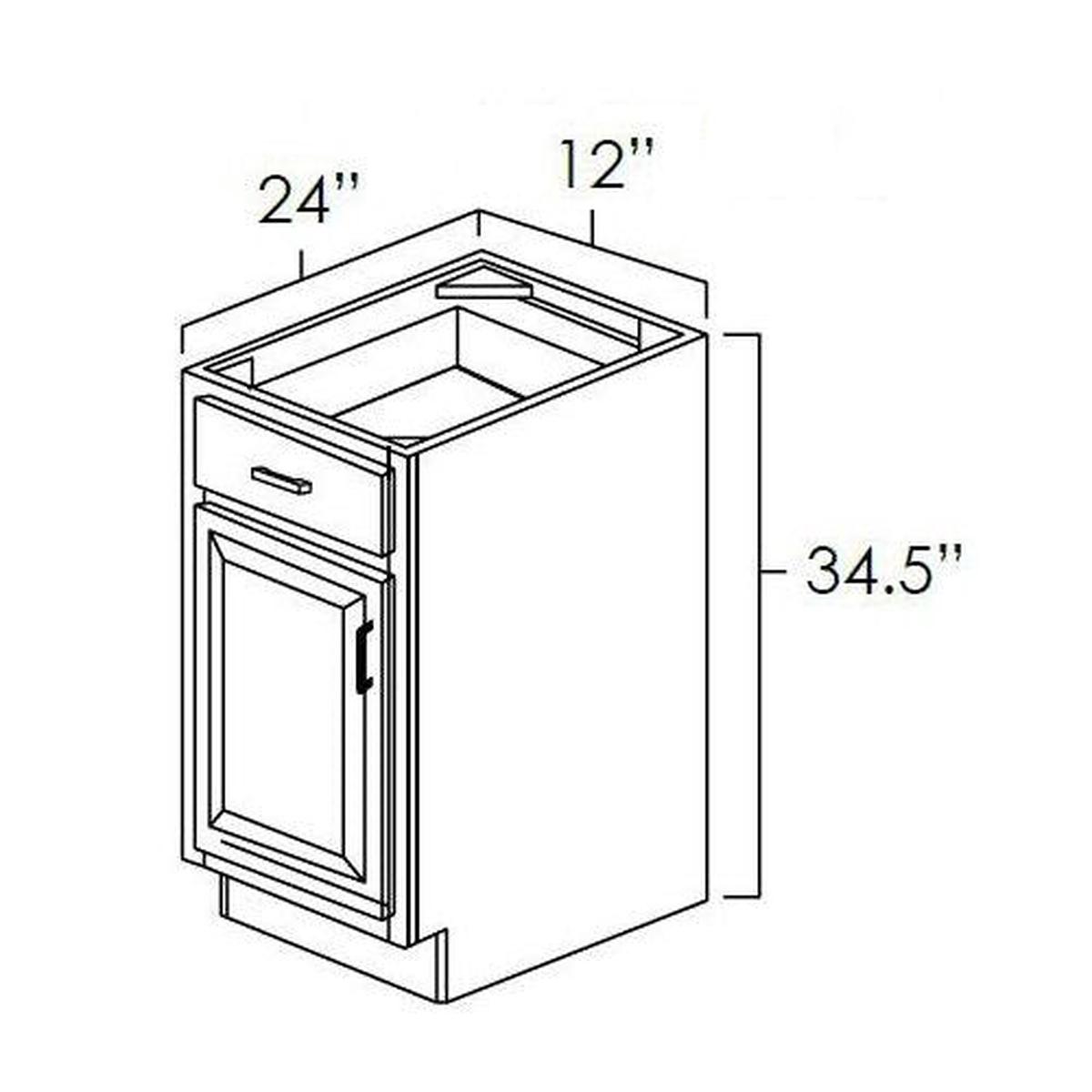Shaker Antique White 12″ Base Cabinet Pre-Assembled