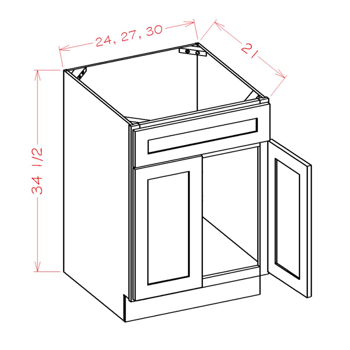 Shaker Antique White 30″ Vanity Sink Base Pre-Assembled