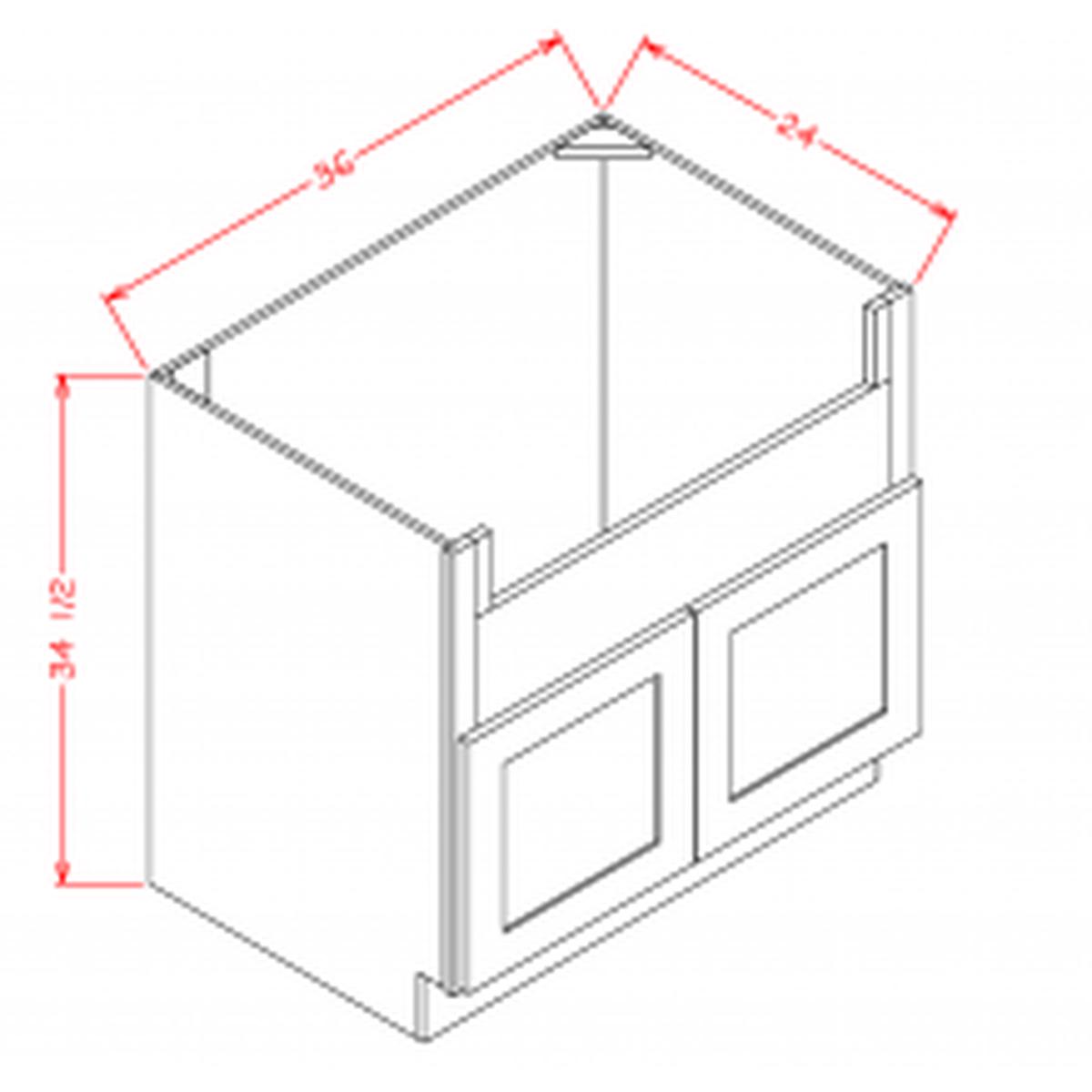 Shaker Grey 36″ Farmhouse Sink Base