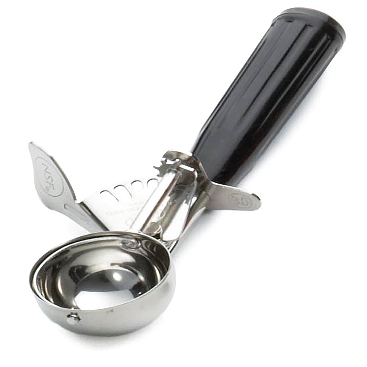 Tablecraft 2130 3.25 Inch Cash and Carry Disher 1-1/4 Oz Stainless Steel Black Handle