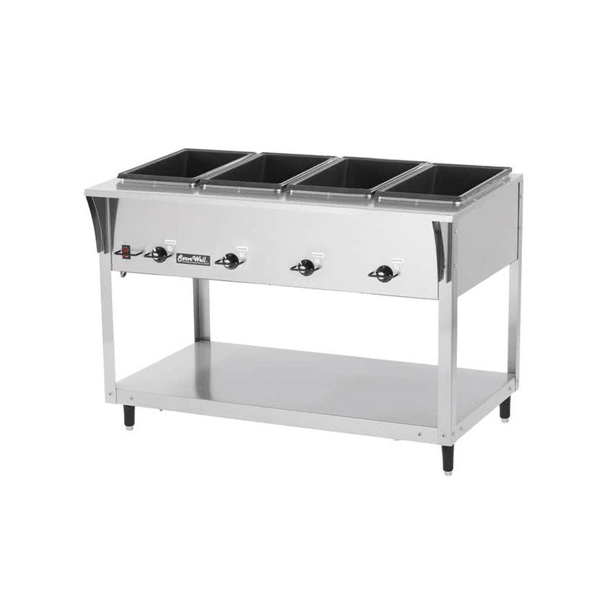 Vollrath 38214 60″ Electric ServeWell SL Steam Table with 4-Well and Undershelf – 120V