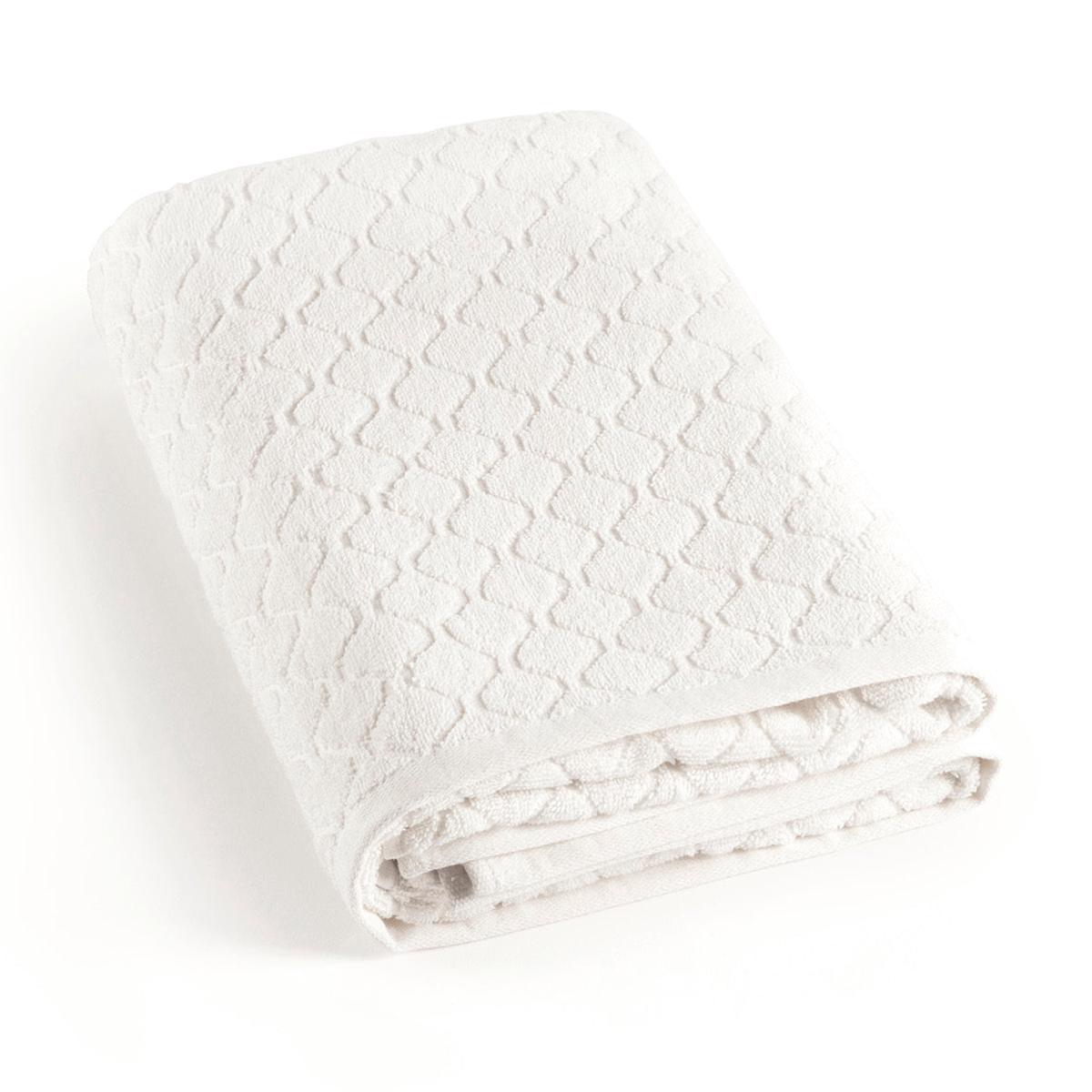Bath towel combed cotton Jacquard – Uni – 90 x 180 cm – White