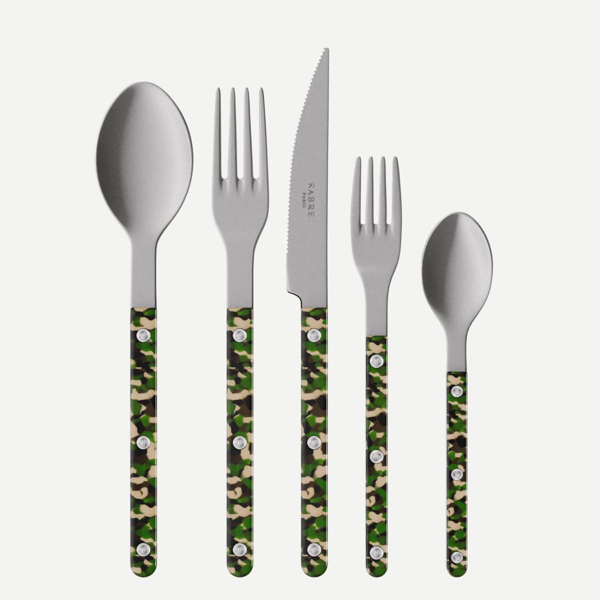 Bistrot Vintage Camouflage, Camouflage – 5 pieces cutlery set
