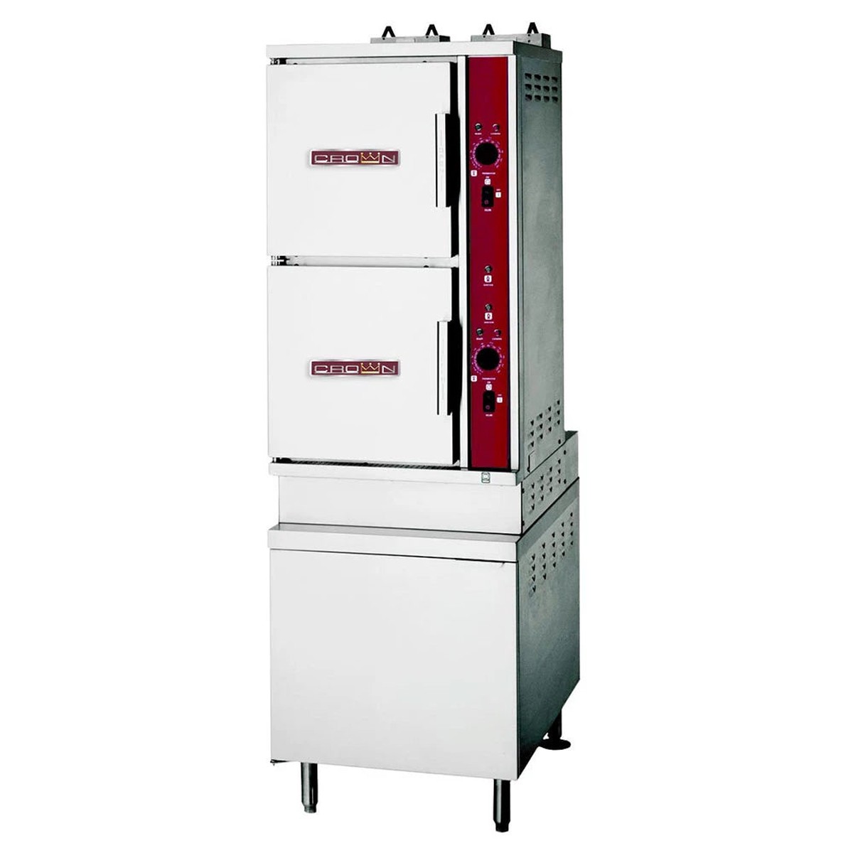 Crown Steam GSX10HE 10 Pan Gas Convection Steamer on Cabinet Base – 190,000 BTU