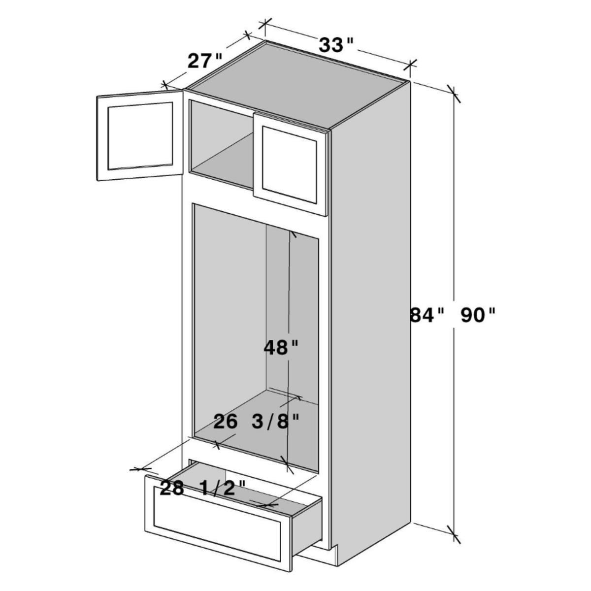 Cyber Grey Oven Pantry W33″ X H84″ X D27″
