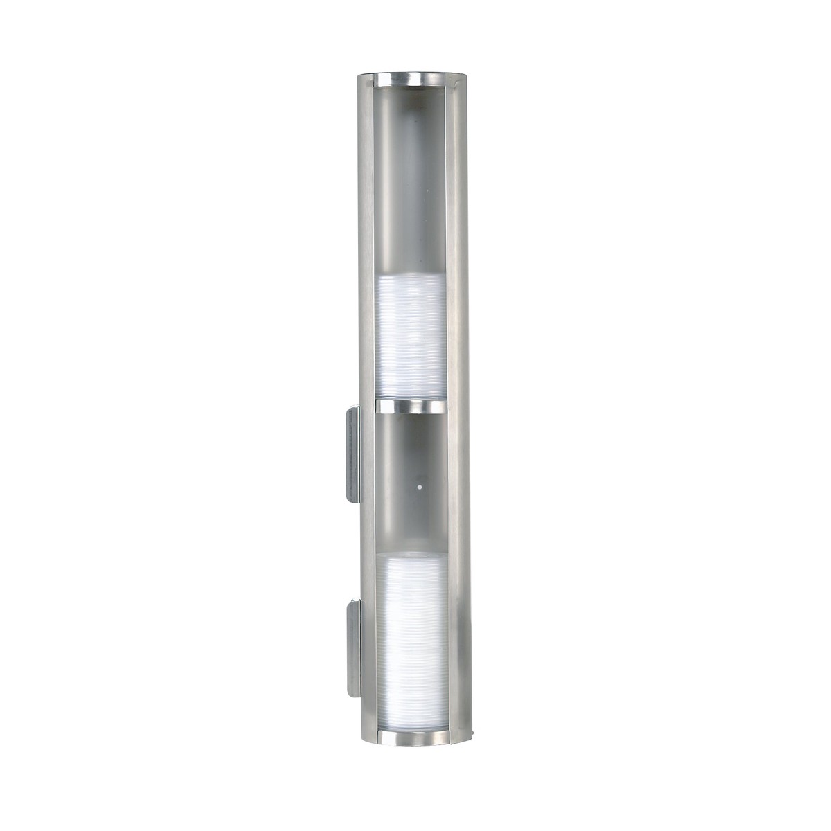 Dispense Rite TLD-2-2 25-1/2 Inch Lid Dispenser Wall Mount Stainless Steel with 2 Sections