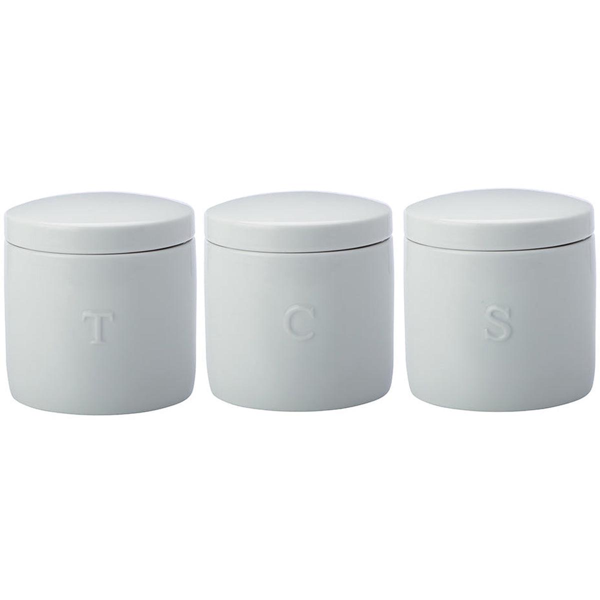 Epicurious Canister 600Ml Set Of 3 White Gift Boxed