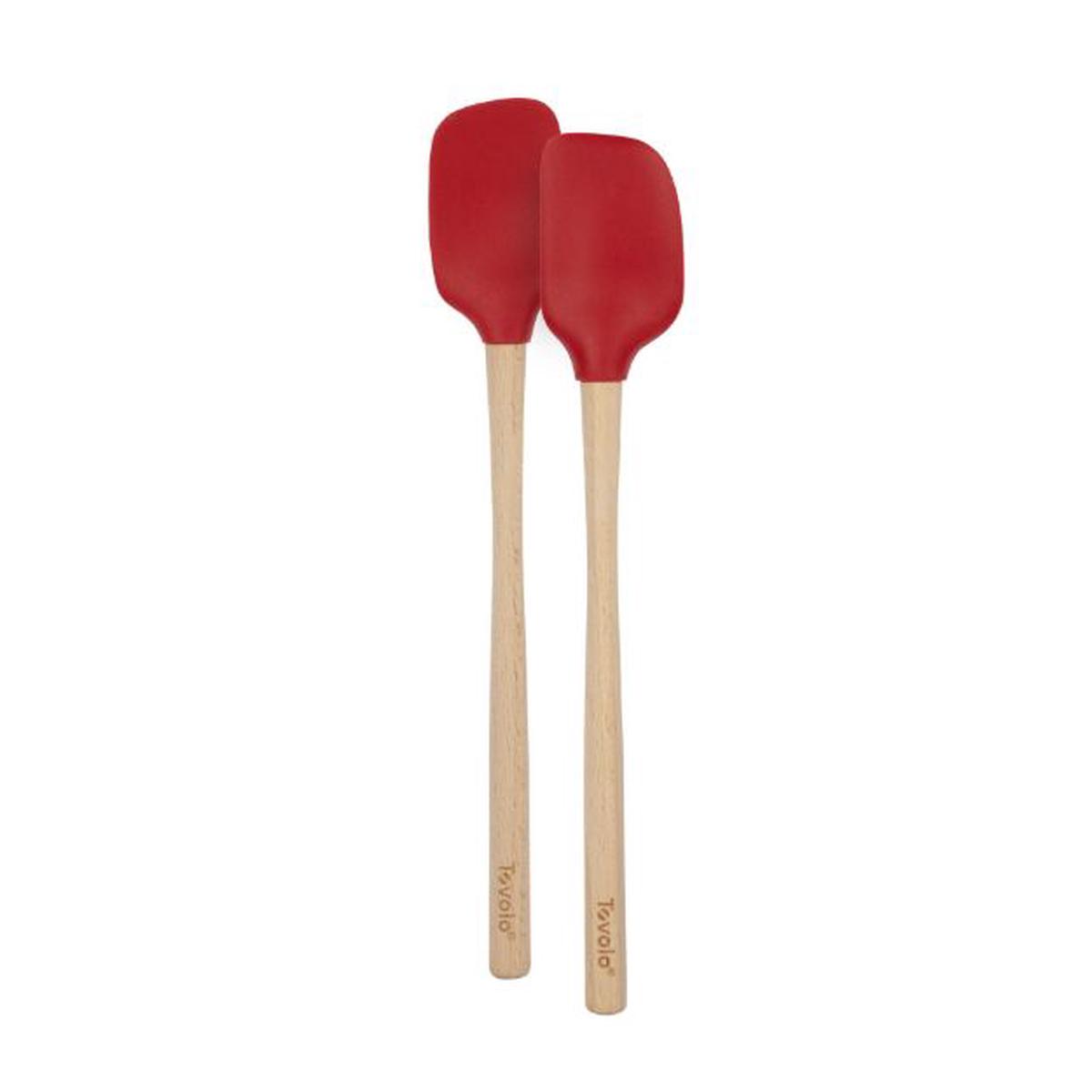 FLEX-CORE WOOD HANDLED MINI SPATULA & SPOONULA CAYENNE