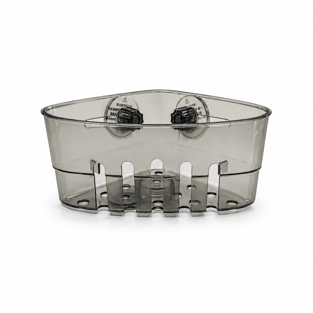 Gray Transparent Suction Kitchen Sink Caddy and Sponge Holder