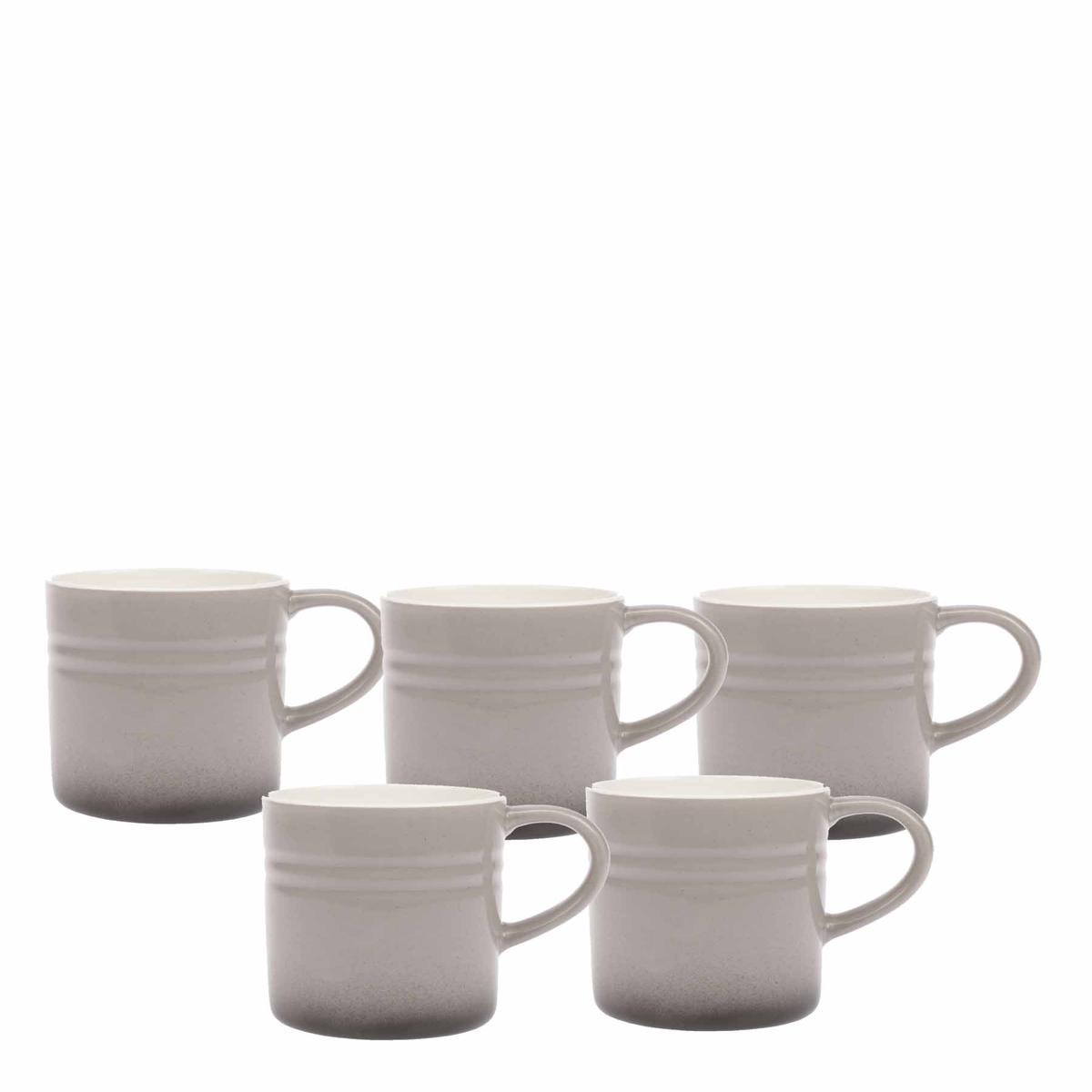 Kitchen Life 5 Piece 475ml Ceramic Mug – Grey