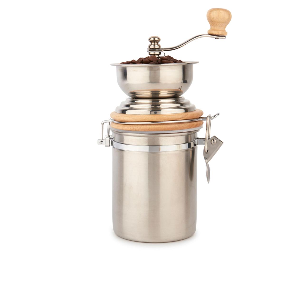 La Cafetire Hand Coffee Grinder With Storage – Large – Stainless Steel