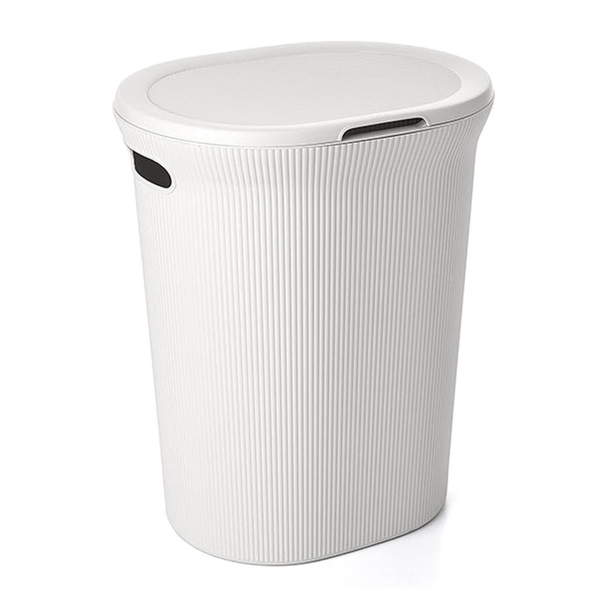 Laundry Basket With Lid 41 X 33 X 50 Cm – White