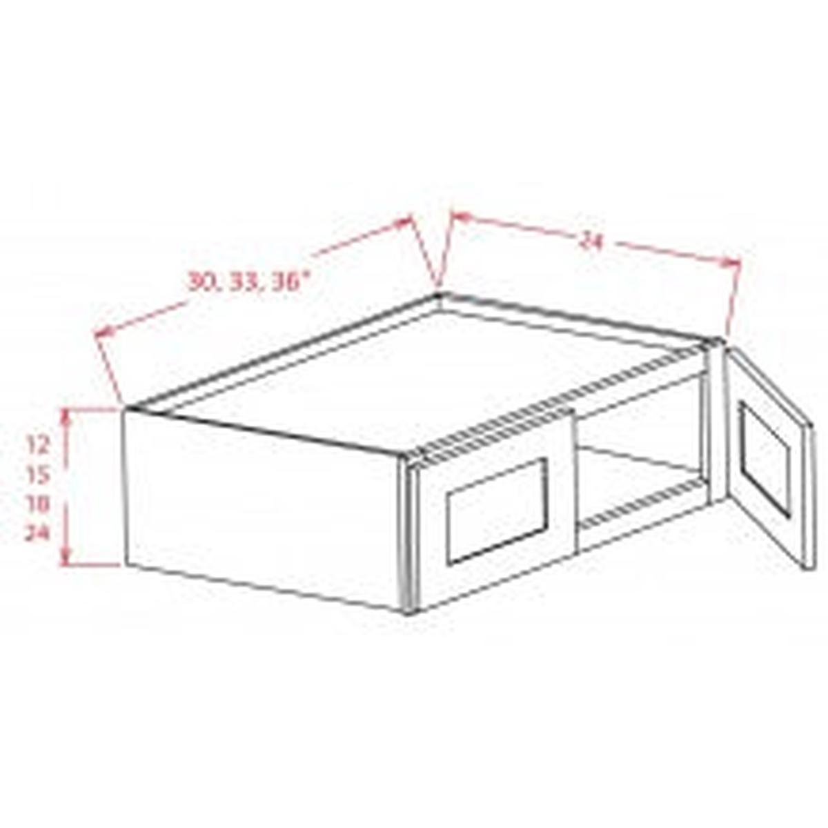 Shaker Black 30″ W x 12″ H Wall Refrigerator Cabinet