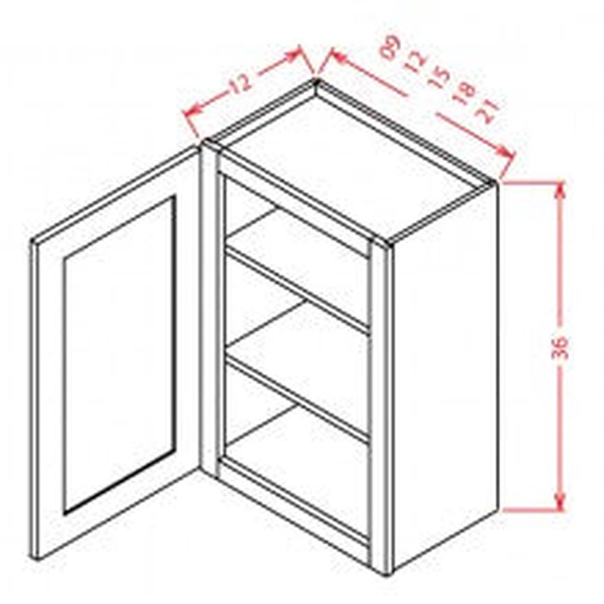 Shaker Grey 12″W x 36″ H Wall Cabinet Pre-Assembled